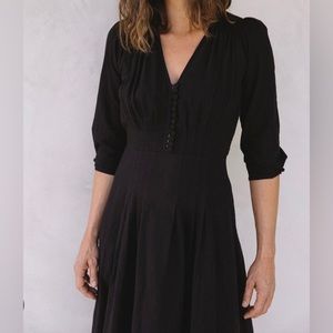Kara Thoms | Willow Dress in Noir Black Silk